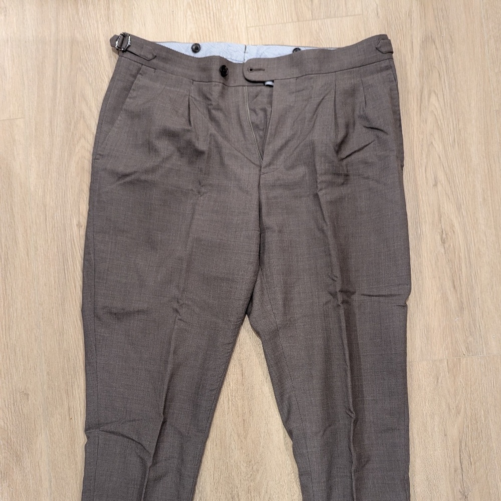 SuitSupply Taupe Tropical Wool Trousers - Size 28 to 32
